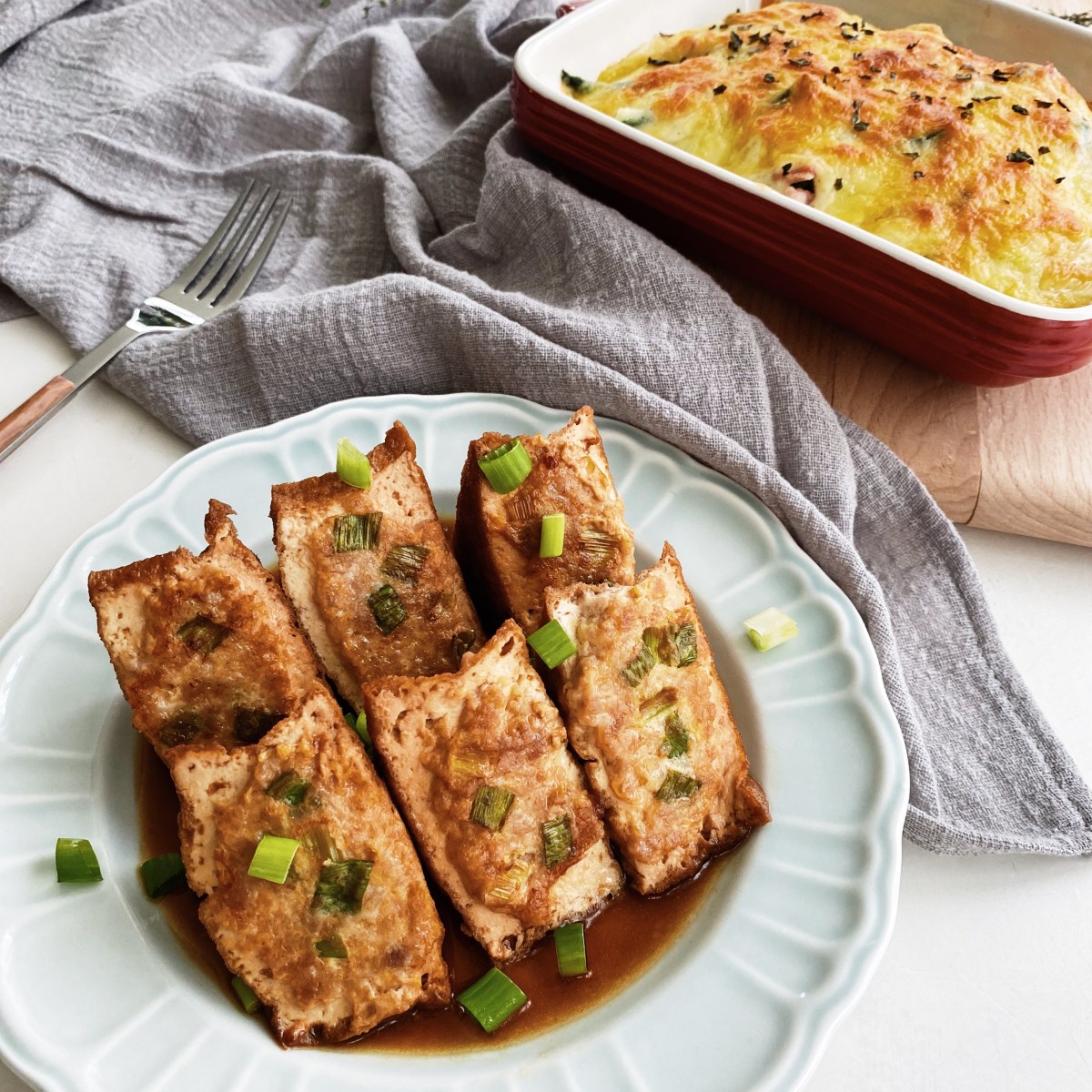 蔬 菜 焗 烤 豆 腐 / 油 豆 腐 鑲 肉 ❘ 𝘍𝘖𝘖𝘋