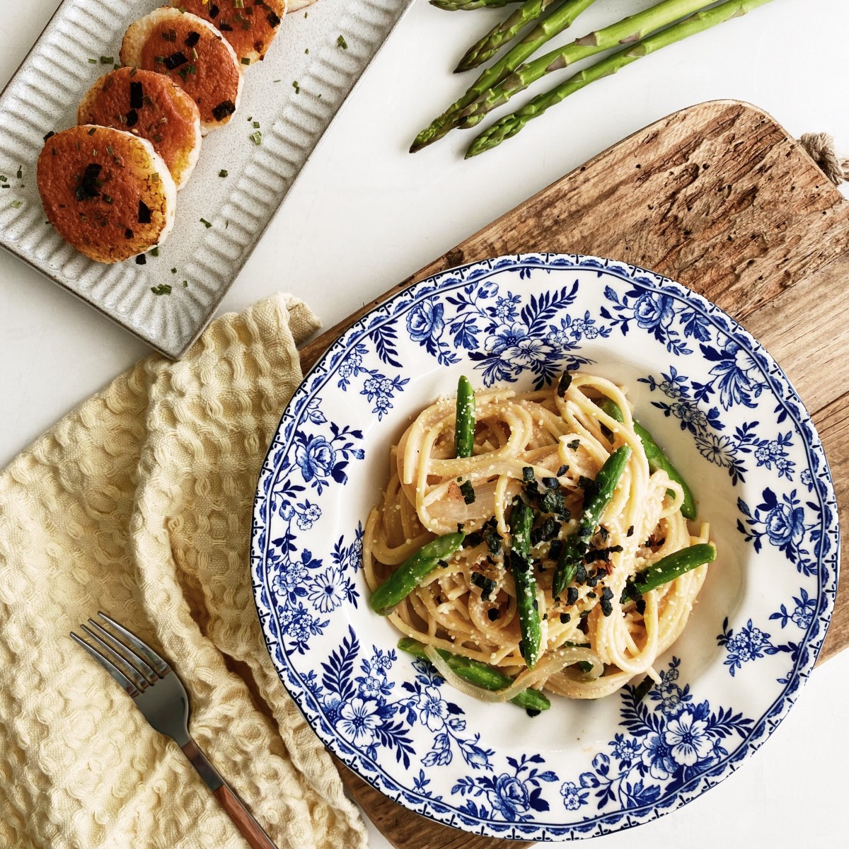 明 太 子 蘆 筍 義 大 利 麵 / 明 太 子 山 藥 ❘ 𝘍𝘖𝘖𝘋